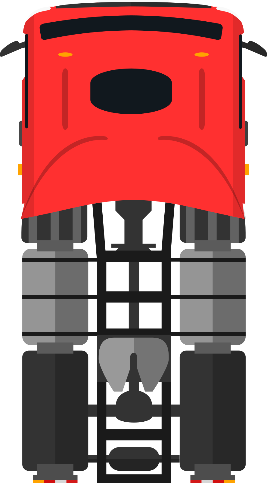 Four Wheel Red Semi